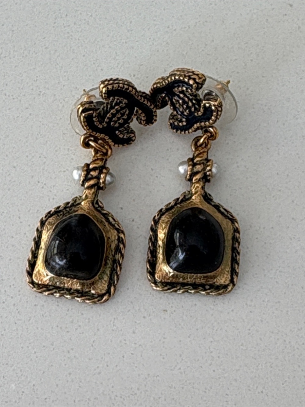 Chanel Gold-Tone vintage  Drop Earrings - Women Jewelry